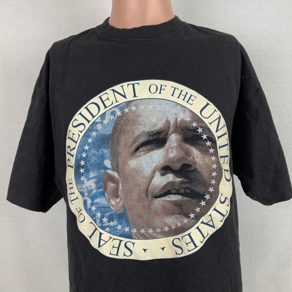 Barack Obama President Of The United States Seal T Shirt Black Size L